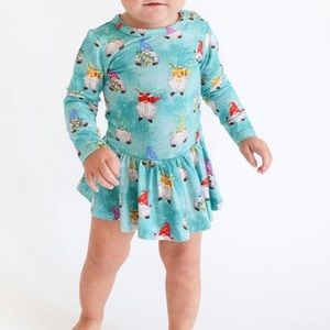 Gnomey Long Sleeve Twirl Skirt Bodysuit - 18-24 months